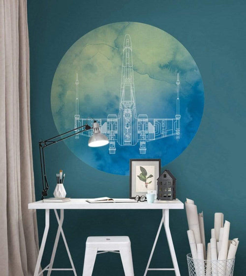 Komar Star Wars X Wing Zelfklevend Fotobehang 125x125cm Rond Sfeer | Yourdecoration.be