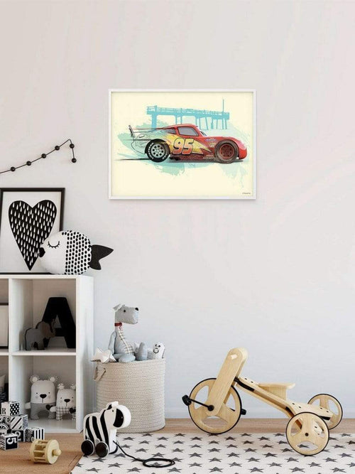 Komar Cars Lightning McQueen Kunstdruk 40x30cm | Yourdecoration.be