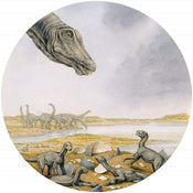 Komar Young Titanosaurs Zelfklevend Fotobehang 125x125cm Rond | Yourdecoration.be