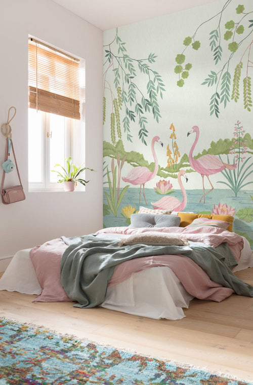 Komar Vlies Fotobehang Iax4 0044 Flamingo Vibes Interieur | Yourdecoration.be