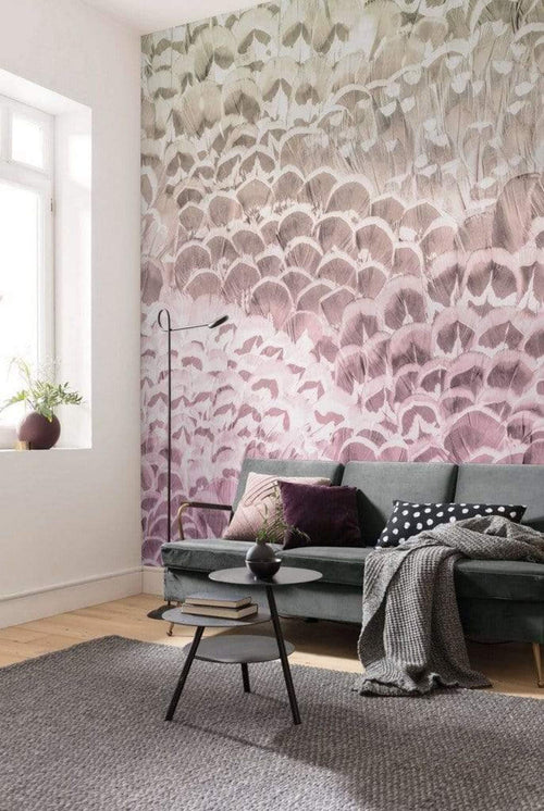 Komar Pale Feathers Vlies Fotobehang 200x250cm 2 banen Sfeer | Yourdecoration.nl