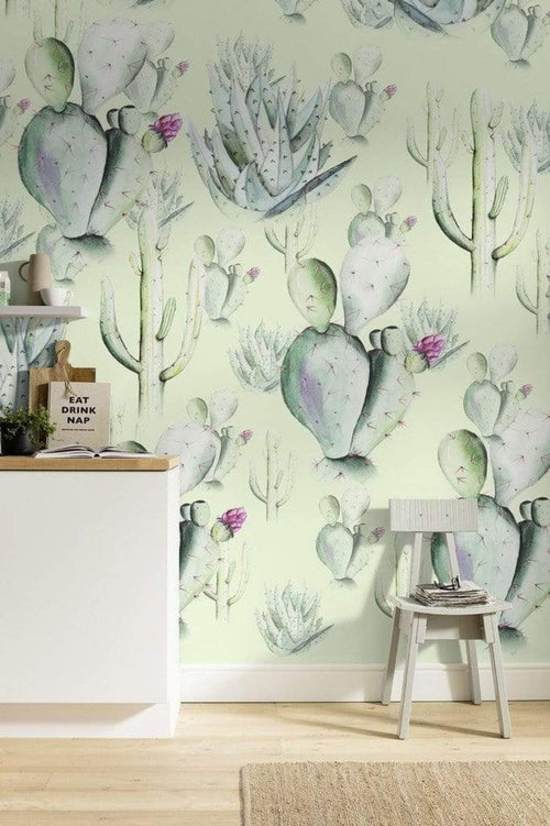 Komar Cactus Green Vlies Fotobehang 200x250cm 2 banen Sfeer | Yourdecoration.be