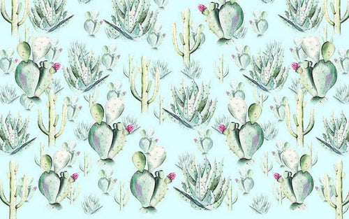 Komar Cactus Blue Vlies Fotobehang 400x250cm 4 banen | Yourdecoration.be