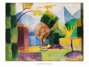 August Macke   Garten am Thuner See Kunstdruk 80x60cm | Yourdecoration.be