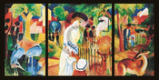 August Macke   Zoologischer Garten Kunstdruk 100x50cm | Yourdecoration.be