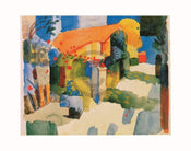 August Macke   Haus im Garten Kunstdruk 71x56cm | Yourdecoration.be