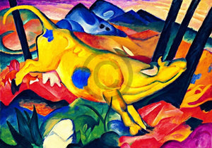 Franz Marc   Die gelbe Kuh Kunstdruk 100x70cm | Yourdecoration.be