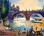 Michael Leu   Evening by the Seine Kunstdruk 60x50cm | Yourdecoration.be