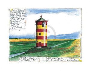 Sabine Gerke   Der Leuchtturm von Pilsum Kunstdruk 30x24cm | Yourdecoration.be