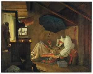 Carl Spitzweg   Der arme Poet Kunstdruk 60x48cm | Yourdecoration.be