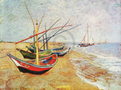 Vincent Van Gogh   Barche sulla spiaggia Kunstdruk 80x60cm | Yourdecoration.be