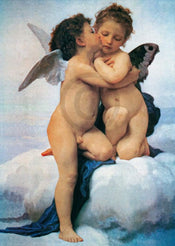 William Bouguereau   First Kiss Kunstdruk 50x70cm | Yourdecoration.be