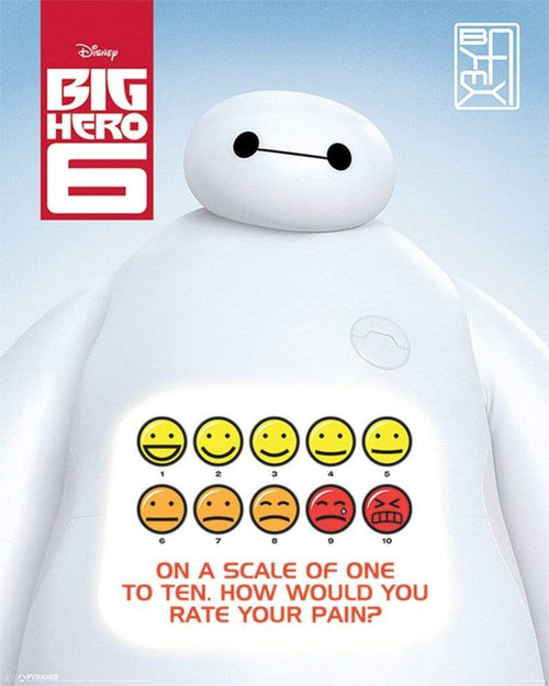 Pyramid Big Hero 6 Rate Your Pain Poster 40x50cm | Yourdecoration.be