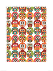 Pyramid Valentina Ramos Owls Family Kunstdruk 60x80cm | Yourdecoration.be