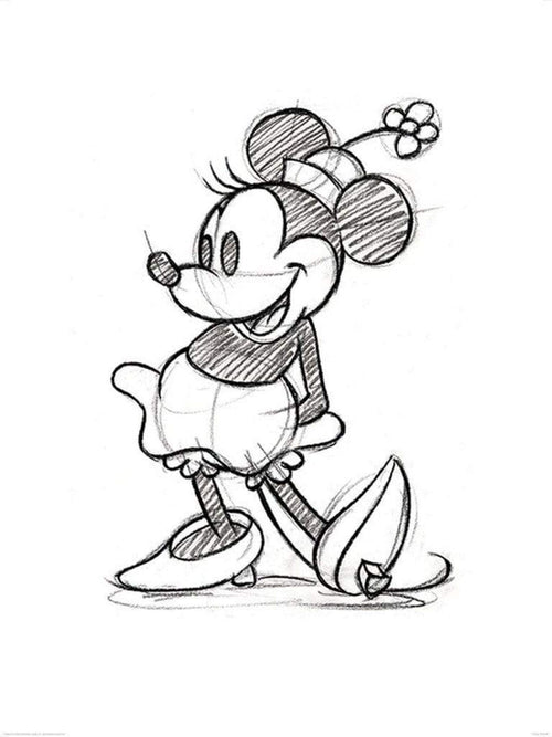 Pyramid Minnie Mouse Sketched Single Kunstdruk 60x80cm | Yourdecoration.be