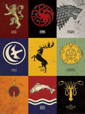 Pyramid Game of Thrones Sigils Kunstdruk 60x80cm | Yourdecoration.be