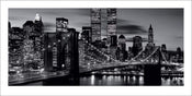 Pyramid Brooklyn Bridge Black and White Kunstdruk 50x100cm | Yourdecoration.be