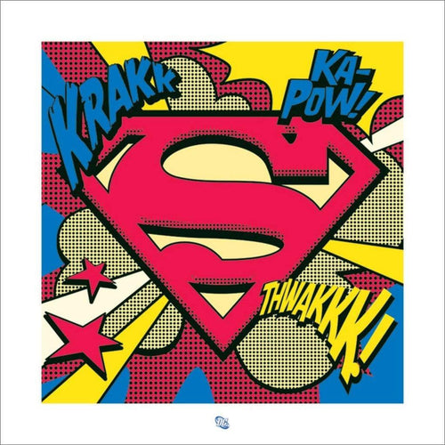 Pyramid Superman Pop Art Shield Kunstdruk 40x40cm | Yourdecoration.be