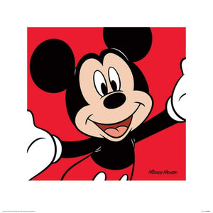 Pyramid Mickey Mouse Red Kunstdruk 40x40cm | Yourdecoration.be