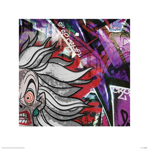 Pyramid Cruella Deville Graffiti Kunstdruk 40x40cm | Yourdecoration.be