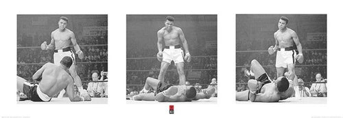 Pyramid Muhammad Ali Liston Triptych Kunstdruk 33x95cm | Yourdecoration.be