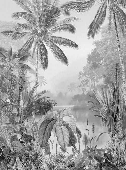 Komar Lac Tropical Black And White Vlies Fotobehang 200x270cm 2 banen | Yourdecoration.be