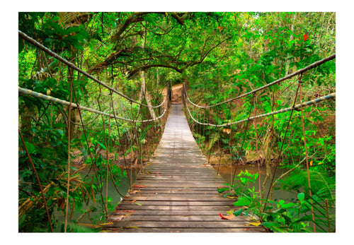 Fotobehang - Bridge Amid Greenery - Vliesbehang