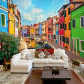 Fotobehang - Colorful Canal in Burano - Vliesbehang