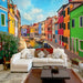 Fotobehang - Colorful Canal in Burano - Vliesbehang