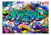 Fotobehang - Graffiti Blue Theme - Vliesbehang