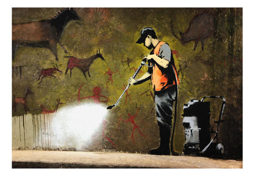 Fotobehang - Banksy Cave Painting - Vliesbehang